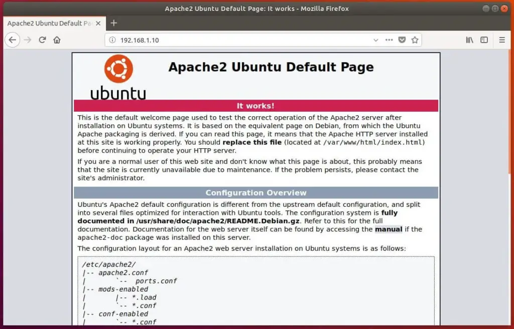 Install Apache SVN on Ubuntu 18.04 - Apache2's Default Page