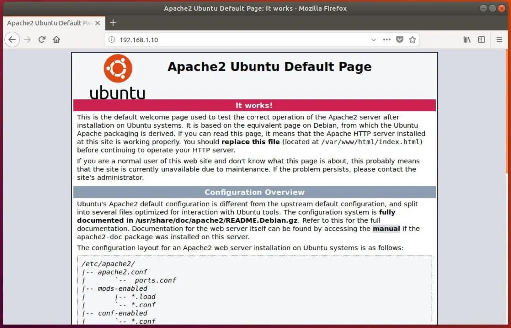 Install Apache SVN on Ubuntu 18.04 - Apache2's Default Page