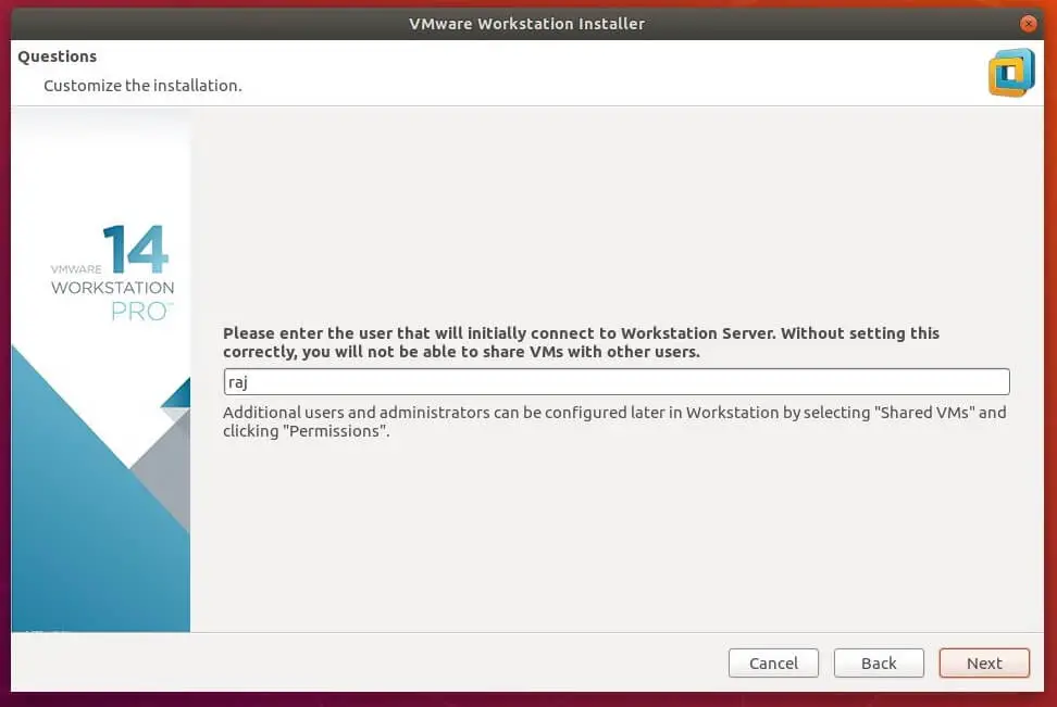 Install VMware Workstation 14 on Ubuntu 18.04 - User