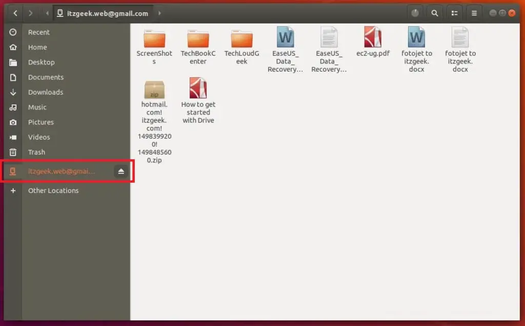 Integrate Google Drive on Ubuntu 18.04
