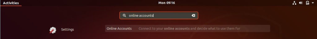 Integrate Google Drive on Ubuntu 18.04 - Open Gnome Online Accounts