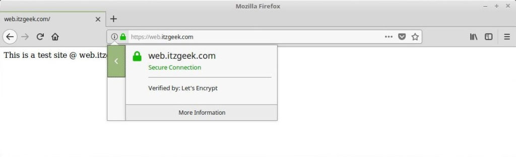 Setup Let's Encrypt With Nginx on Ubuntu 18.04 - HTTPS Page