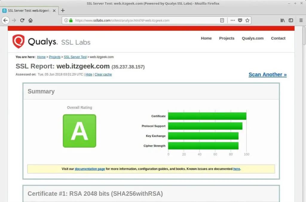 Setup Let's Encrypt With Nginx on Ubuntu 18.04 - SSL Server Test