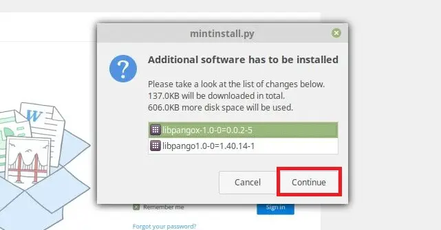 Install Dropbox on Linux Mint 19 - Install Additional Packages