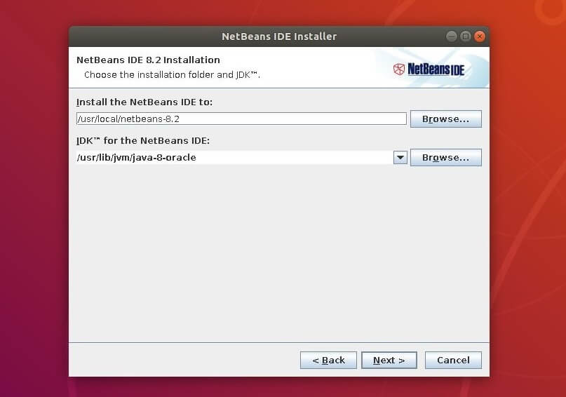Install NetBeans IDE on Ubuntu 18.04 - Choose Installation Folder