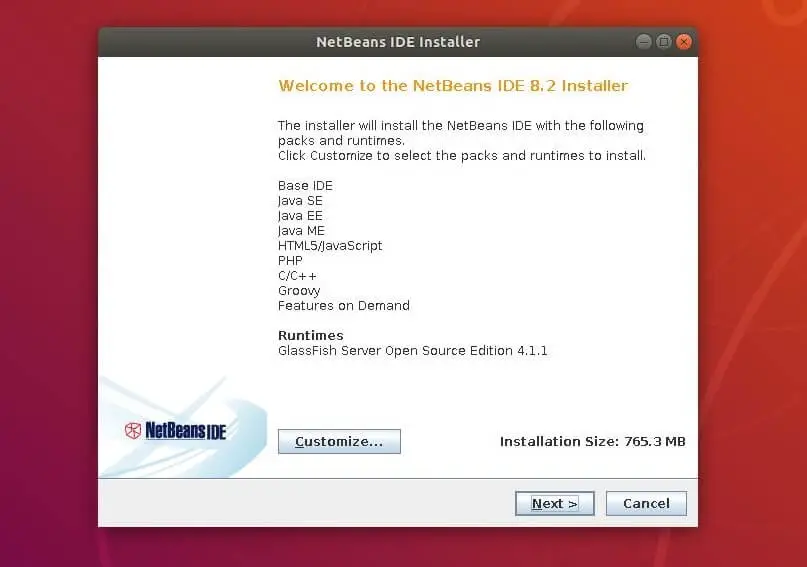 Install NetBeans IDE on Ubuntu 18.04 - NetBeans Installer