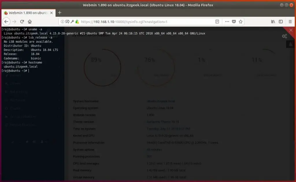 Install Webmin on Ubuntu 18.04 - Web SSH