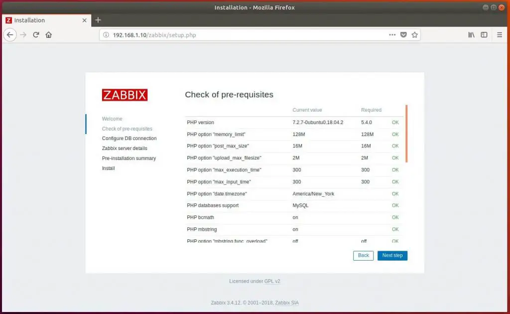 Install Zabbix Server 3.4 on Ubuntu 18.04 - Zabbix PreRequisites