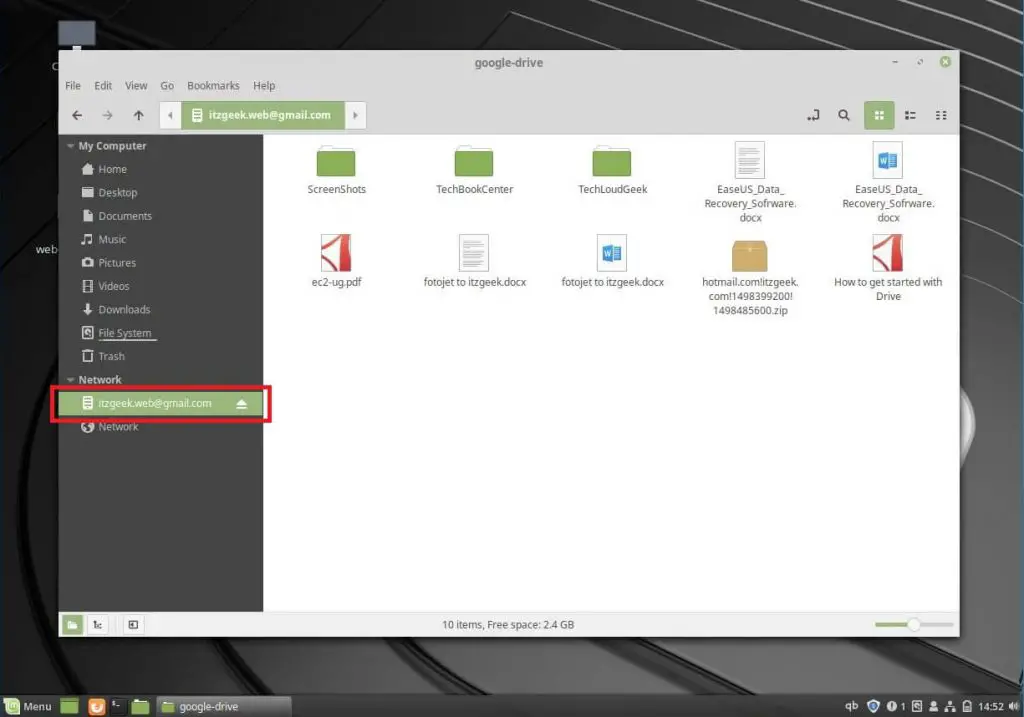 Google Drive unter Linux Mint 19 integrieren - Zugriff auf Google Drive