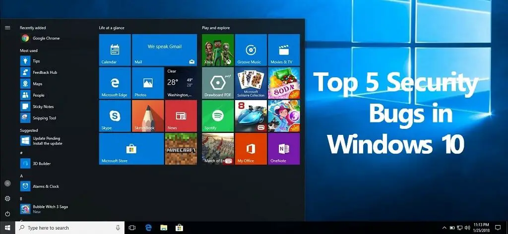 Top 5 Security Bugs in Windows 10