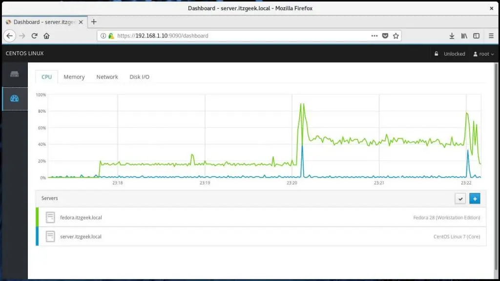 Install Cockpit on CentOS 7 - List of Machines