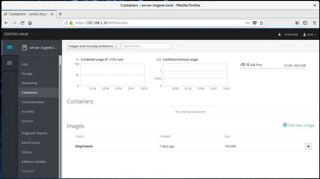 Install Cockpit on CentOS 7 - Manage Docker Containers with Cockpit