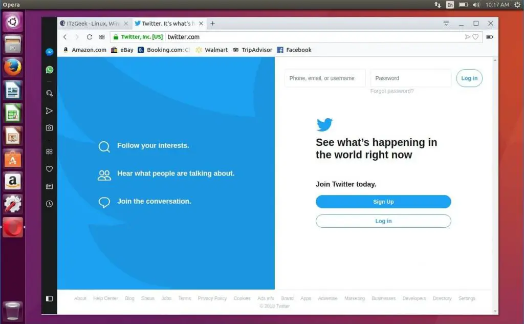 Install Opera Browser on Ubuntu 16.04 - Opera Browser Running on Ubuntu 16.04