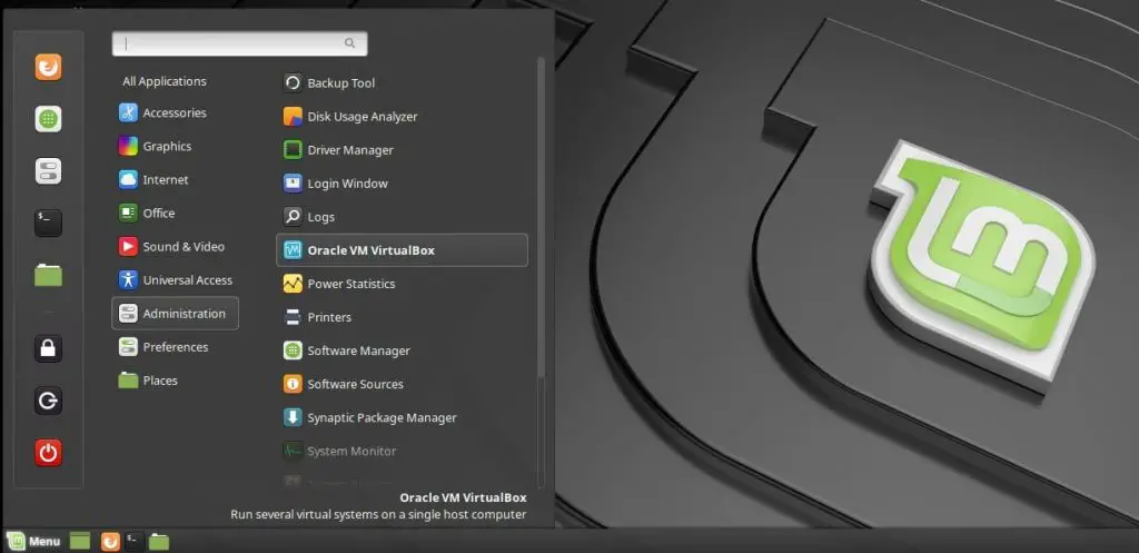 Install VirtualBox 6.0 on Linux Mint 19 - Start VirtualBox on Linux Mint
