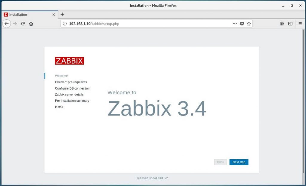 Install Zabbix Server 3.4 on CentOS 7 - Installation Wizard