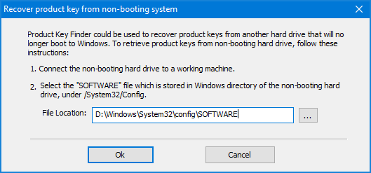 Recover Product Key fro Unbootable Drive