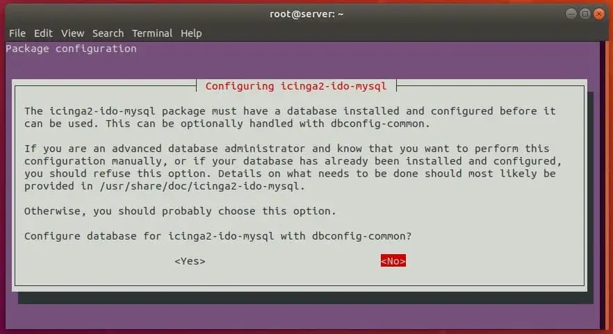 Install Icinga 2 on Ubuntu 18.04 - Configure Database for icinga2-ido-mysql