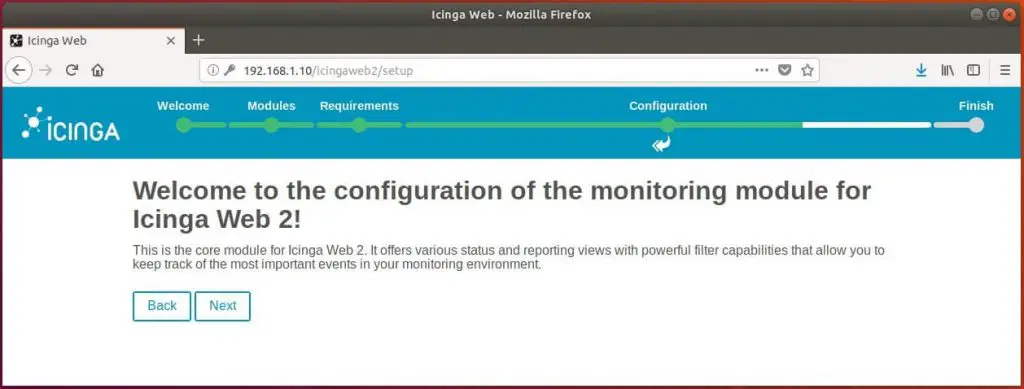 Setup Icinga Web 2 on Ubuntu 18.04 - Configure Monitoring Module for Icinga Web 2
