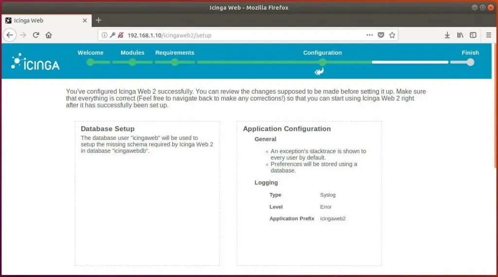 Setup Icinga Web 2 on Ubuntu 18.04 - Review Icinga Web 2 Settings