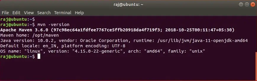 Install Apache Maven on Ubuntu 18.04 - Maven Version