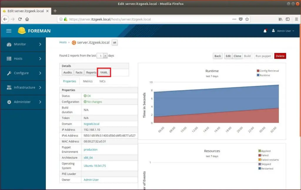 Install Foreman on Ubuntu 18.04 - YAML