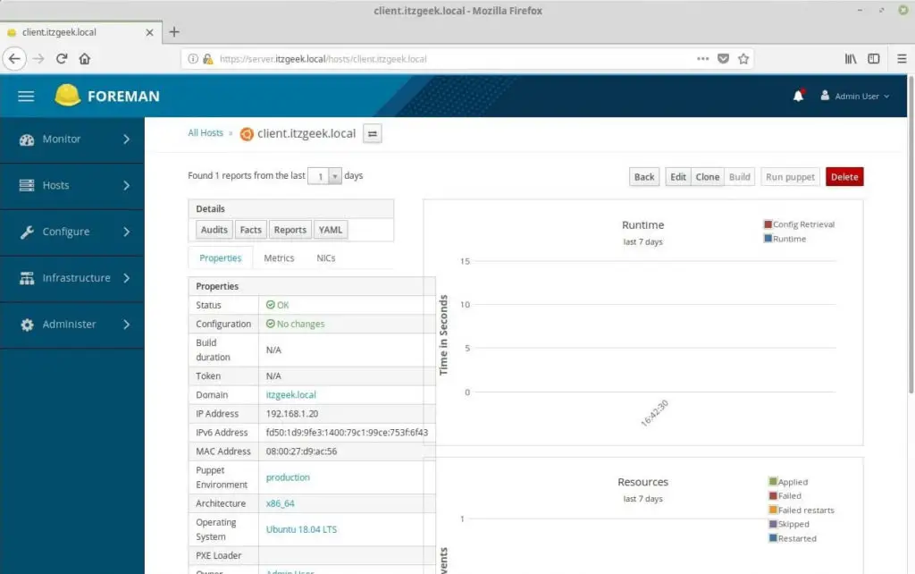 Add Puppet Nodes to Foreman - Detailed Information of Added Puppet Node