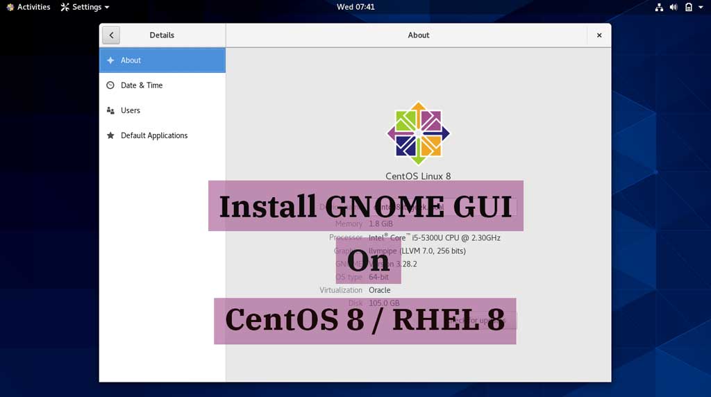 Install GNOME GUI On CentOS 8 / RHEL 8