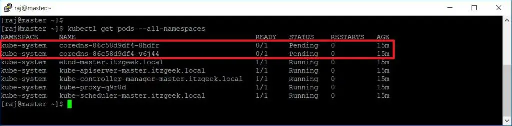 Install Kubernetes on CentOS 7 - Cluster Status