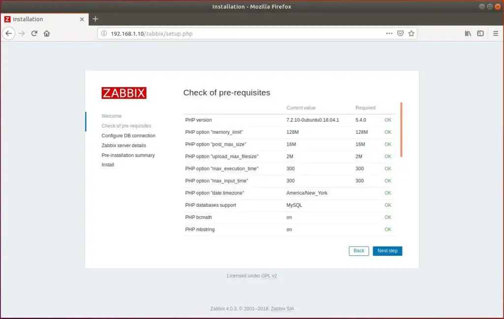 Install Zabbix Server 4.0 on Ubuntu 18.04 - Zabbix Server Installation Pre Checks
