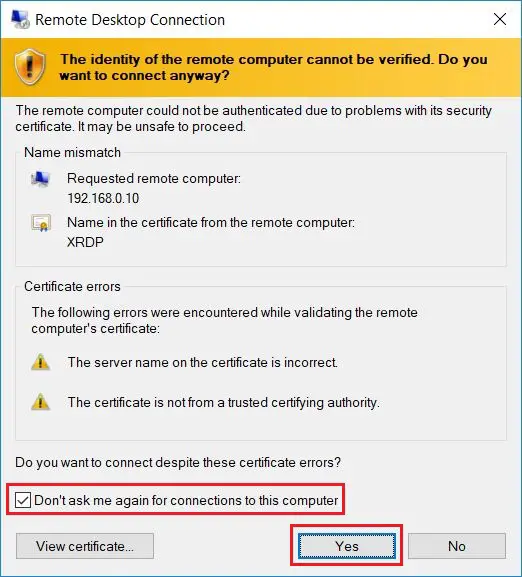 Accept the Certificate