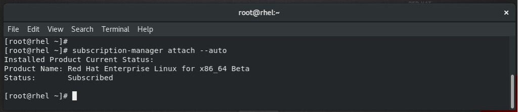 Enable Red Hat Subscription on RHEL 8 - Attach subscription to RHEL 8