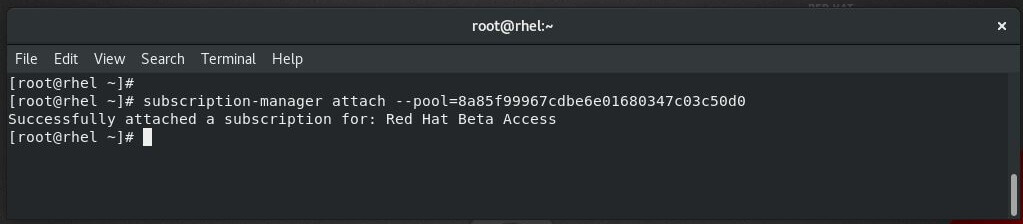 Enable Red Hat Subscription on RHEL 8 - Attach subscription to RHEL 8 using Pool ID
