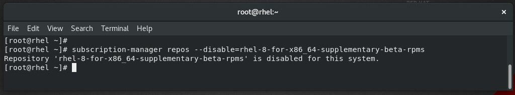 Enable Red Hat Subscription on RHEL 8 - Disable Red Hat Repository on RHEl 8