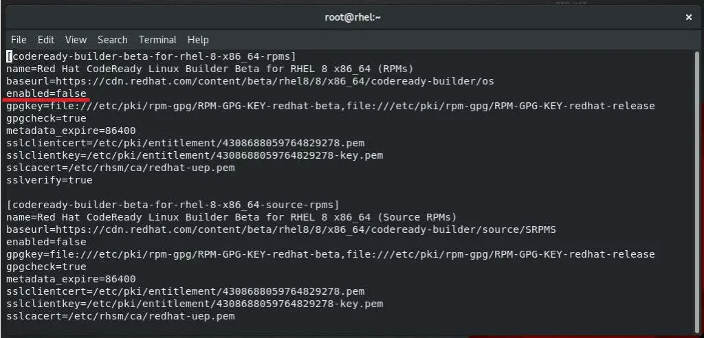 Enable Red Hat Subscription on RHEL 8 - Disable Red Hat Repository
