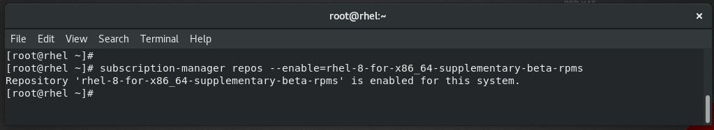 Enable Red Hat Subscription on RHEL 8 - Enable Red Hat Repository on RHEL 8