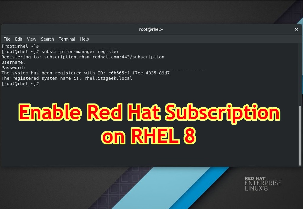 Enable Red Hat Subscription on RHEL 8