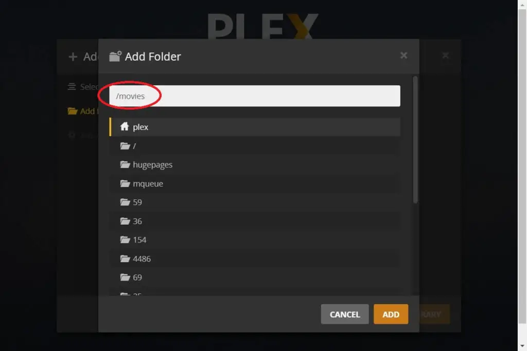 Install Plex Media Server on Ubuntu 18.04 - Choose the Media Folder