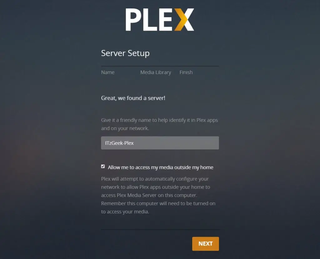 Install Plex Media Server on Ubuntu 18.04 - Plex Media Server Name