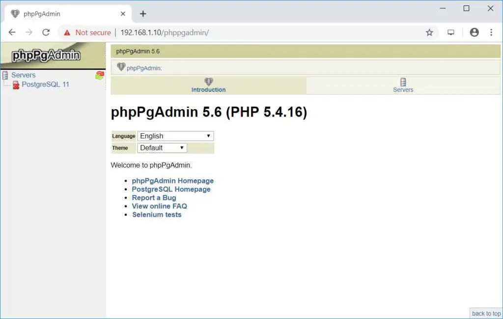 Install phpPgAdmin 5.6 on CentOS 7 - phpPgAdmin Home Page