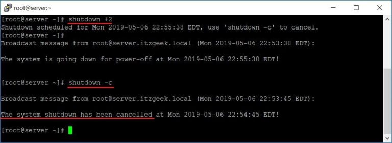 How To Use Linux Shutdown, PowerOff and Reboot Command