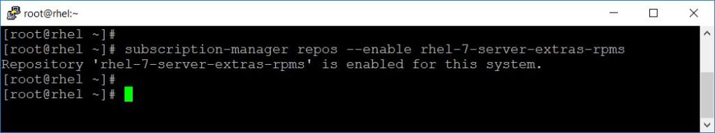 Enable RHEL 7 Server Extras RPM