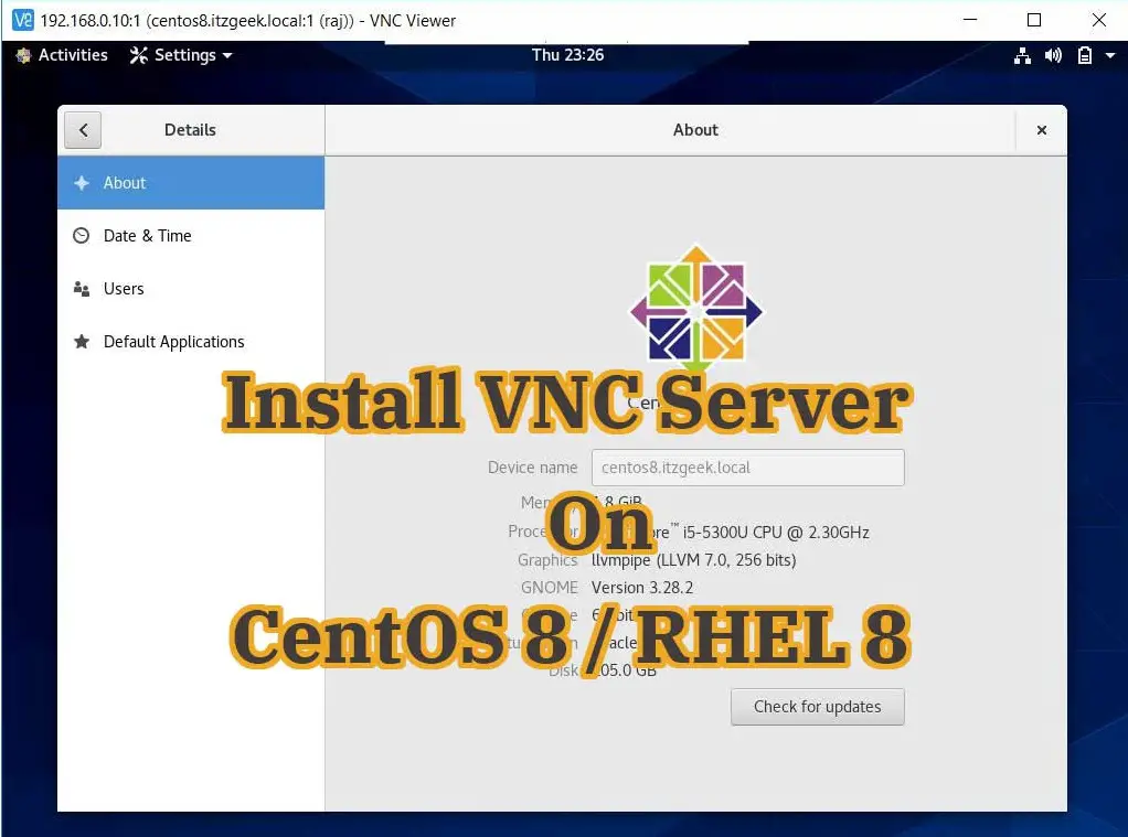 Install VNC Server On CentOS 8
