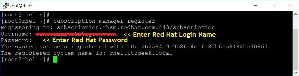 Register System With Red Hat