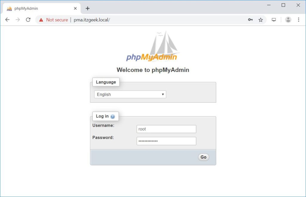 Install phpMyAdmin with Nginx on RHEL 8 – phpMyAdmin Login Page