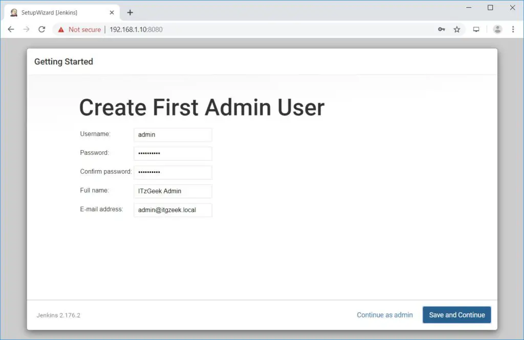 Create Admin User
