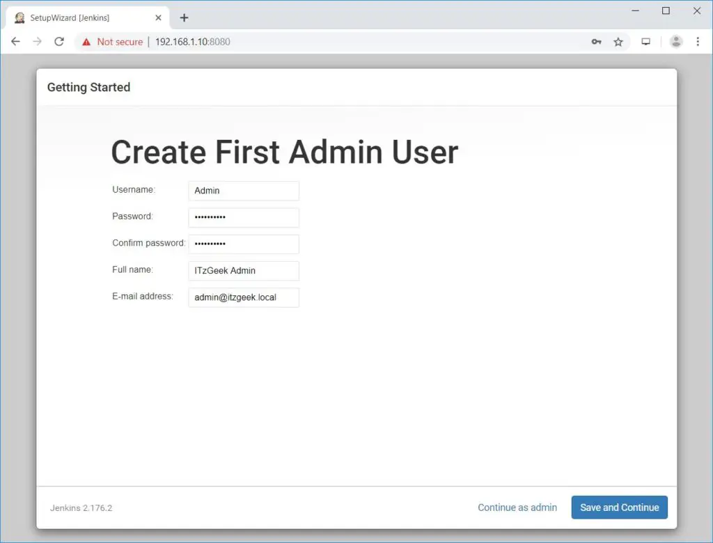 Install Jenkins on RHEL 8 - Create Admin User