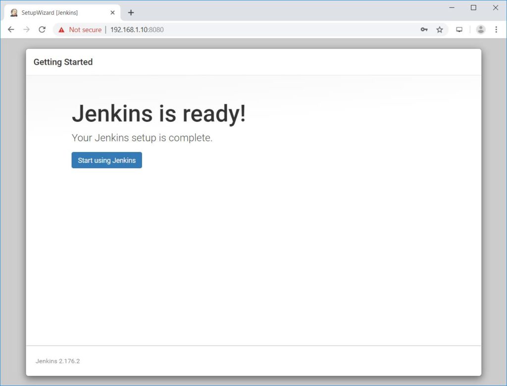 Install Jenkins on RHEL 8 - Jenkins Setup Complete