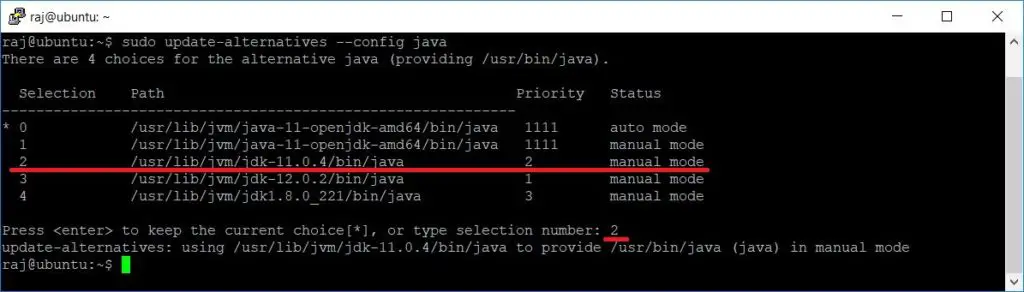 Install Oracle JDK 11 on Ubuntu 18.04 - Set Default Java Version