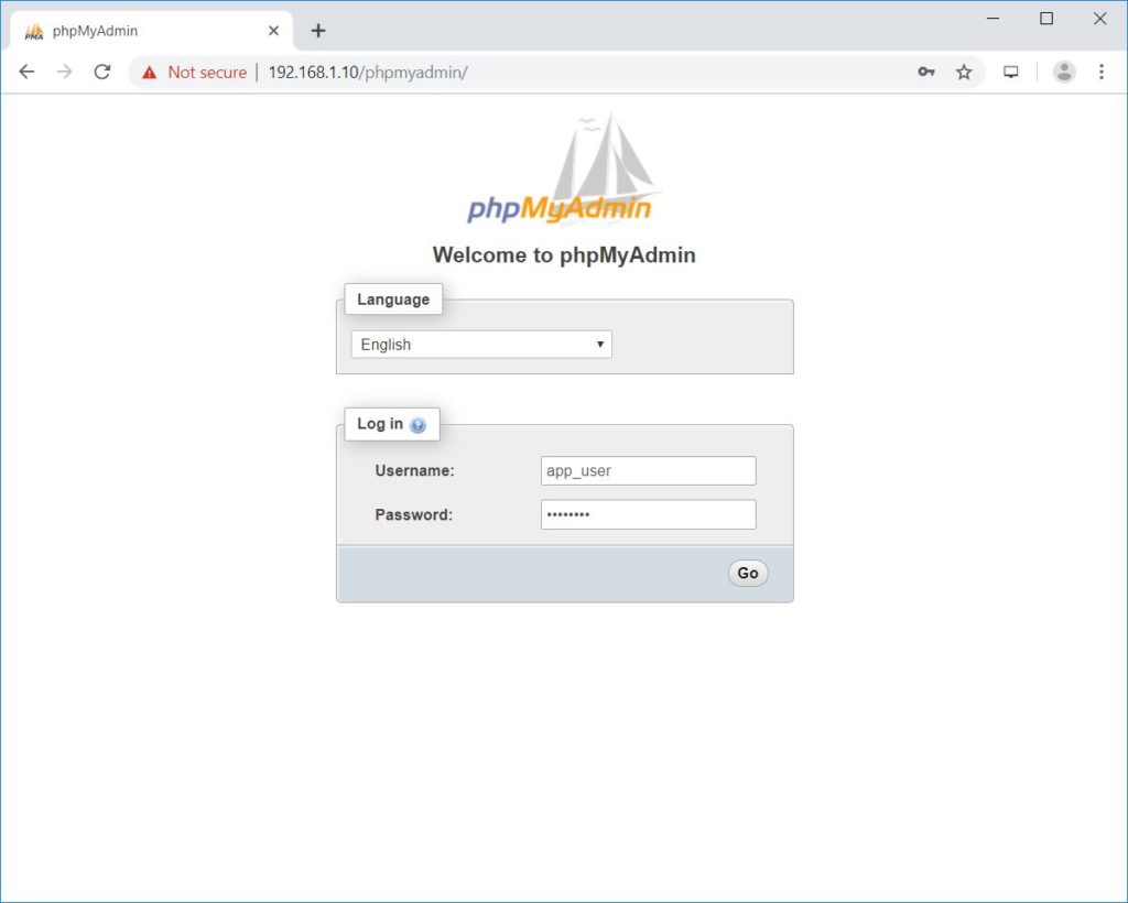 Install phpMyAdmin on Debian 10 - phpMyAdmin Login Page