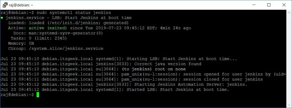 Jenkins Service Status